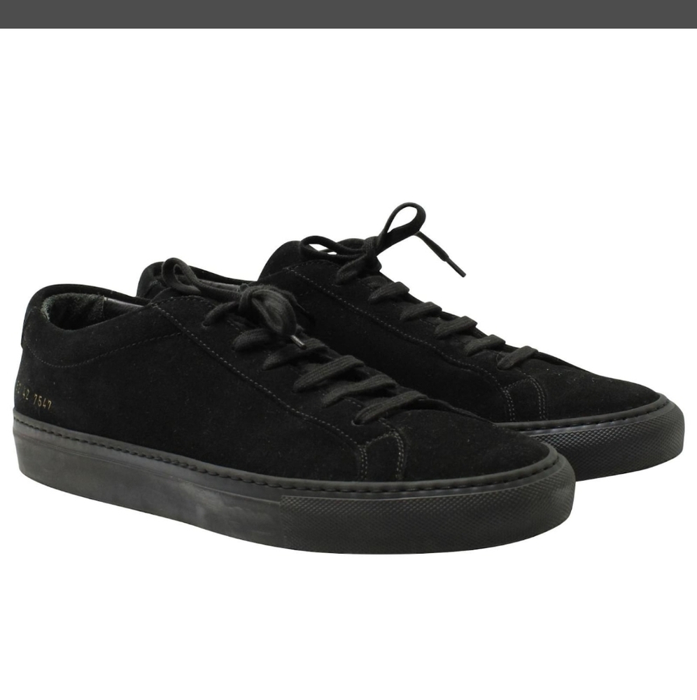 Common Projects Black Suede Athletic Shoes
